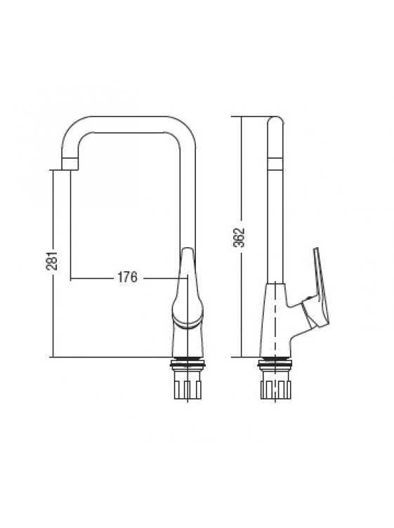AIMER Brass Chrome Kitchen Pillar Sink Mixer AMMX-24201 