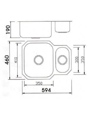 BARENO S/S Undermount Sink 594x460x190x1mmthk-UM0001