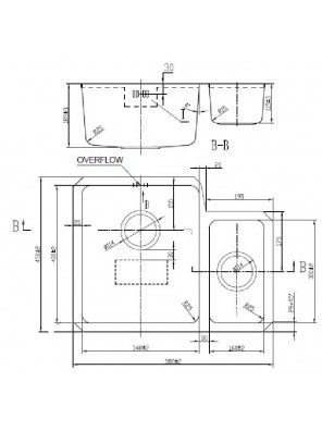 BARENO S/S Undermount Sink 450x660x190x1mmthk UM2051 