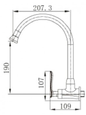 BARENO PLUS Wall Sink Tap WST-1011-09 