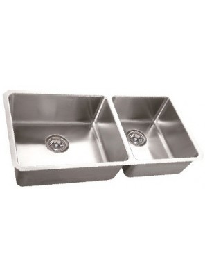BARENO SS 304 2 Bowl Undermount Sink (1.5mmthk) UM3054 