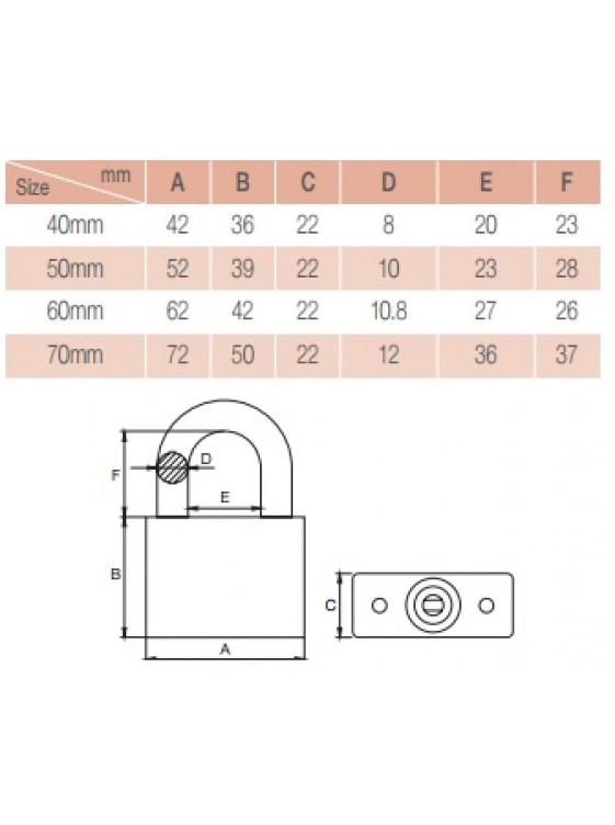 GERE 50mmx6pcs Anti Cut Padlock Key Alike CL99506KA