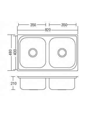 HEAD S/S Kitchen Sink With 100mm Waste HDKS-8248 HEAD S/S Kitchen Sink With 100mm Waste HDKS-8248