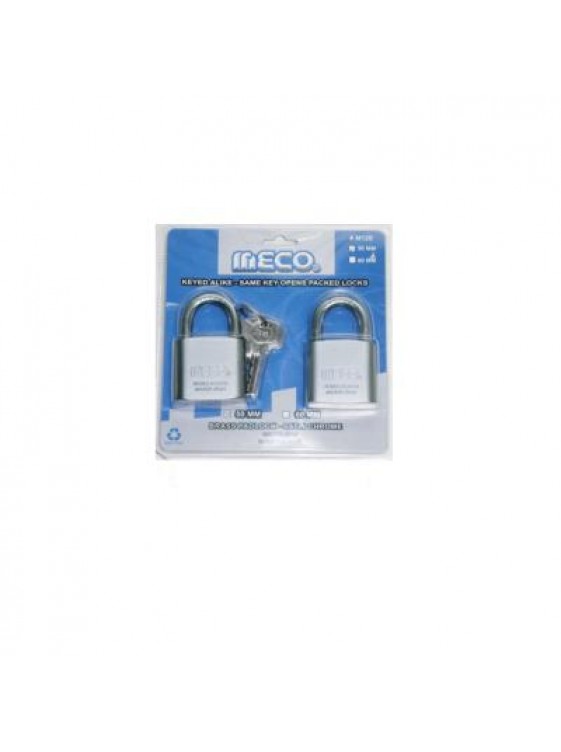 MECO 50MM X 2 Key Alike Brass Padlocks M120-502 
