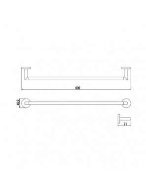 JOHNSON SUISSE Trendy 60cm Towel Rail WBBA1000265CP JOHNSON SUISSE Trendy 60cm Towel Rail WBBA1000265CP
