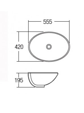 ZELLA Undercounter Basin 555x420x195mm (White) L-306 ZELLA Undercounter Basin 555x420x195mm (White) L-306