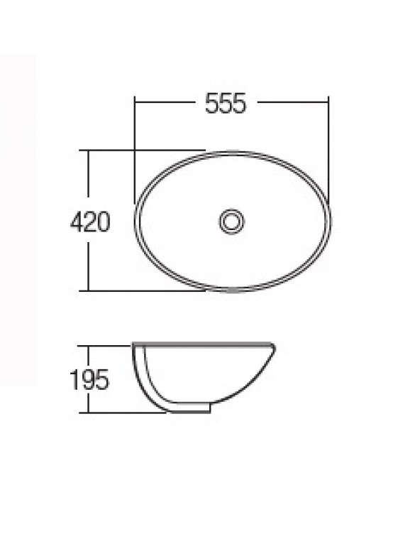 ZELLA Undercounter Basin 555x420x195mm (White) L-306 ZELLA Undercounter Basin 555x420x195mm (White) L-306