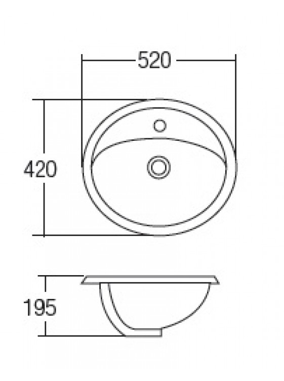 ZELLA Vanity Tap Basin Size:520x420x195mm (White) L-3300 