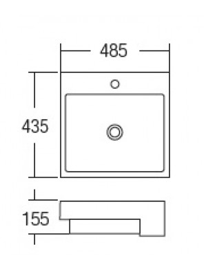 ZELLA Semi-recessed Countertop Basin (White) L-405 ZELLA Semi-recessed Countertop Basin (White) L-405