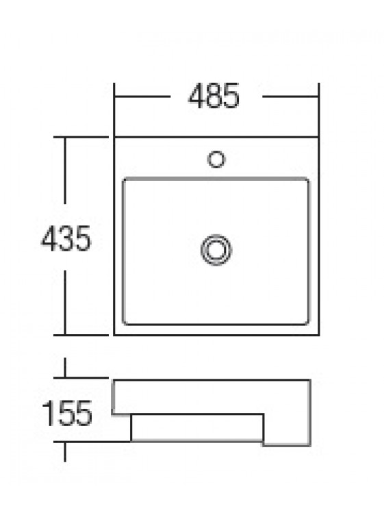 ZELLA Semi-recessed Countertop Basin (White) L-405 ZELLA Semi-recessed Countertop Basin (White) L-405