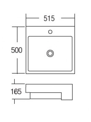 ZELLA Semi-recessed Countertop Basin (White) L-406 ZELLA Semi-recessed Countertop Basin (White) L-406