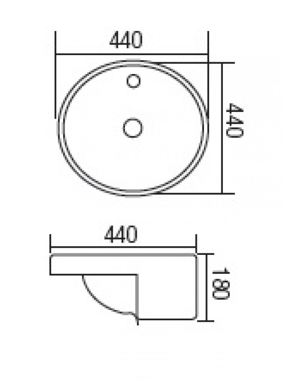 ZELLA Semi-recessed Countertop Basin (White) L-422 ZELLA Semi-recessed Countertop Basin (White) L-422