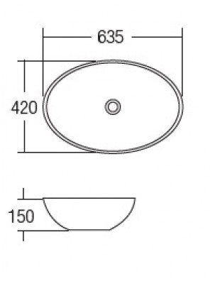 ZELLA Table Top Basin (White) L-412 ZELLA Table Top Basin (White) L-412