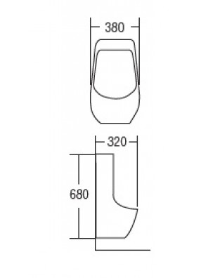 ZELLA Wall Hung Urinal Bowl (White) U-501 ZELLA Wall Hung Urinal Bowl (White) U-501