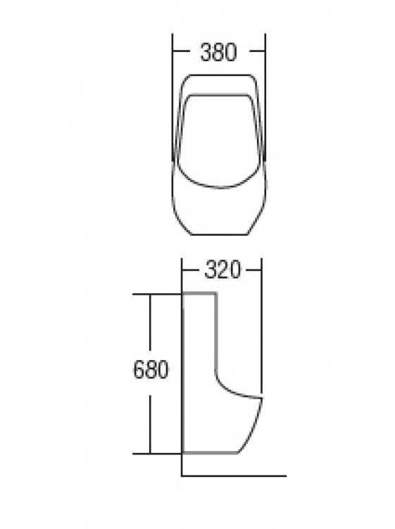 ZELLA Wall Hung Urinal Bowl (White) U-501 ZELLA Wall Hung Urinal Bowl (White) U-501