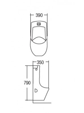 ZELLA Uinall Bowl With Sensor Valve (White) U-504 ZELLA Uinall Bowl With Sensor Valve (White) U-504