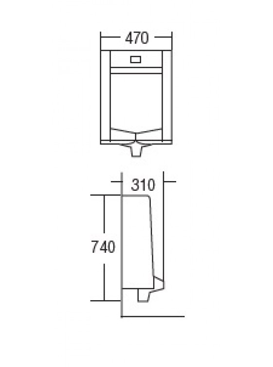 ZELLA Urinal Bowl With Sensor Valve (White) U-505 ZELLA Urinal Bowl With Sensor Valve (White) U-505