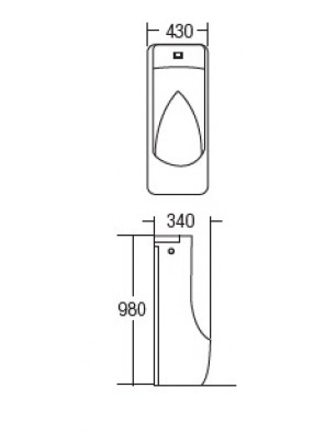ZELLA Stand Urinal Bowl With Sensor Valve (White) U-506 ZELLA Stand Urinal Bowl With Sensor Valve (White) U-506