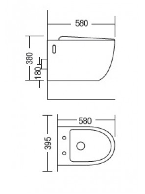 ZELLA Wall Hung Water Closet P Trap 180mm (White) C-203P ZELLA Wall Hung Water Closet P Trap 180mm (White) C-203P