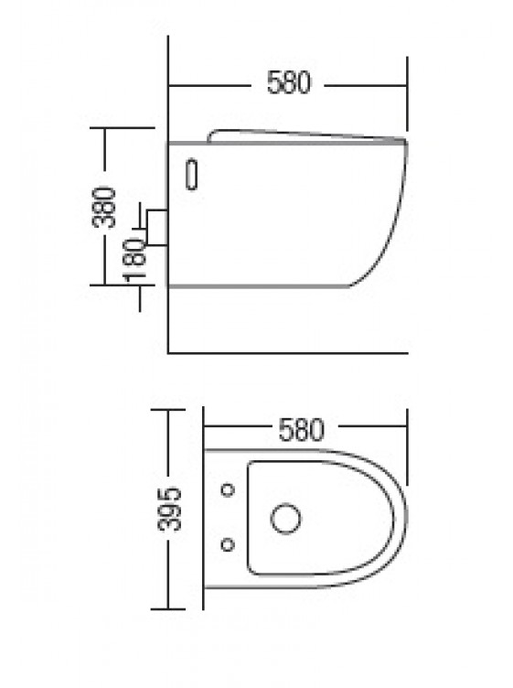ZELLA Wall Hung Water Closet P Trap 180mm (White) C-203P 