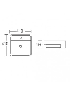 ZELLA SEMI RECESSED COUNTERTOP BASIN L-405A (WHITE) ZELLA SEMI RECESSED COUNTERTOP BASIN L-405A (WHITE)