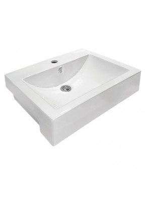 ZELLA SEMI RECESSED COUNTERTOP BASIN L-406A (WHITE)