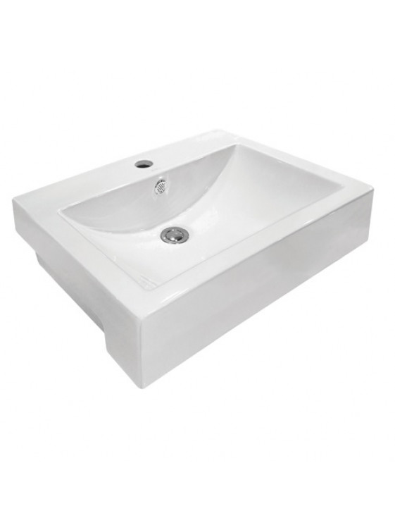 ZELLA SEMI RECESSED COUNTERTOP BASIN L-406A (WHITE) ZELLA SEMI RECESSED COUNTERTOP BASIN L-406A (WHITE)