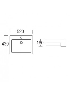 ZELLA SEMI RECESSED COUNTERTOP BASIN L-406A (WHITE) ZELLA SEMI RECESSED COUNTERTOP BASIN L-406A (WHITE)