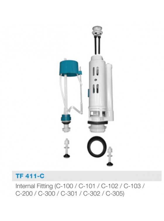 ZELLA CISTERN INTERNAL FITTING DUAL FLUSH TF 411-C FOR MODEL C-100 / C-101 / C-102 / C-103 / C-200 / C-300 / C-301 / C-302 / C-305 )