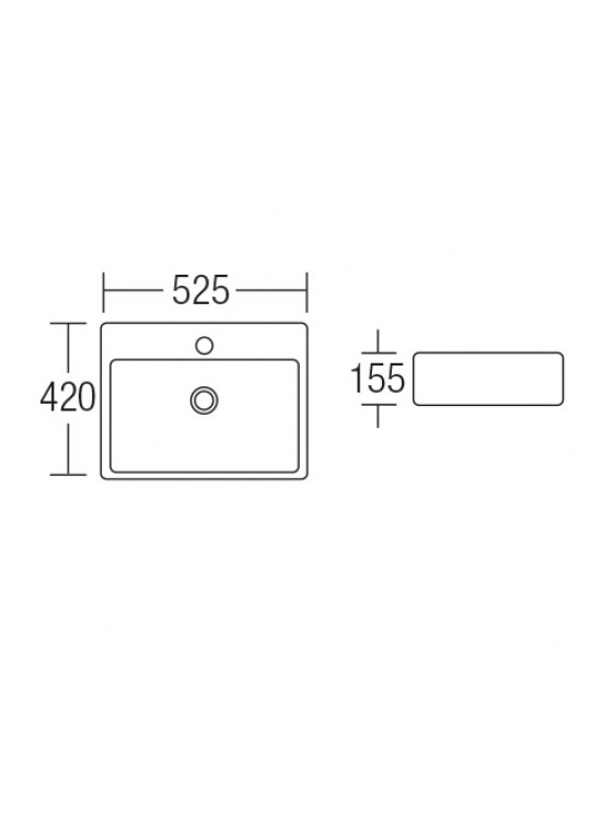 ZELLA COUNTERTOP BASIN L-450MB (MATT BLACK)