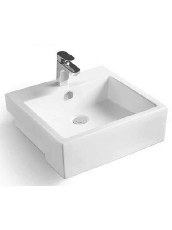 ZELLA Semi-recessed Countertop Basin (White) L-406 ZELLA Semi-recessed Countertop Basin (White) L-406