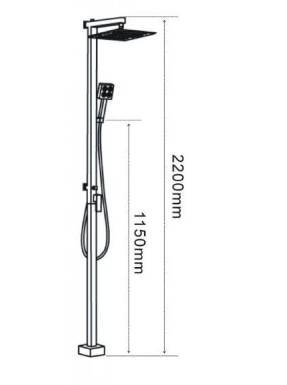 FELICE Floor Standing Rain Shower Mixer 2200mm(H) FS 9003