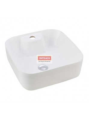 JOHNSON SUISSE WBVC950146WW VALENCIA SLIM SQUARE COUTERTOP BASIN; 400 X 400MM (WHITE) 