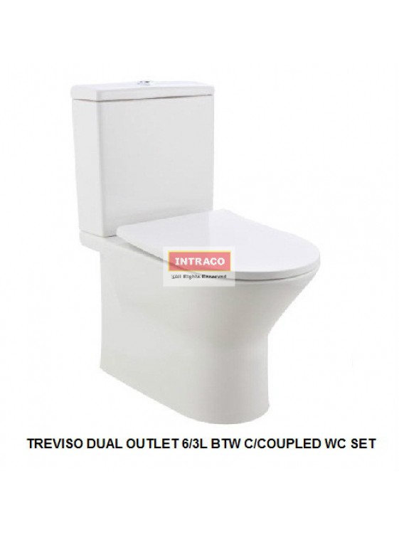 JOHNSON SUISSE COMPLETE SET FOR TREVISO DUAL OUTLET 6/3L BTW C/COUPLED WC SET (RIMLESS)(WHITE) JOHNSON SUISSE COMPLETE SET FOR TREVISO DUAL OUTLET 6/3L BTW C/COUPLED WC SET (RIMLESS)(WHITE)